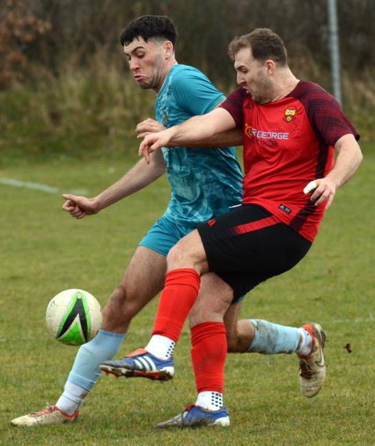 Laurie Haworth - scored a late winner for Clarbeston Road against Tenby. Picture Gordon Thomas